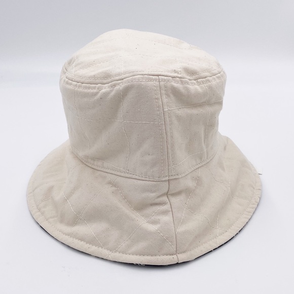 NEW Madewell Reversible Quilted Cotton Bucket Hat Twilight Cream Navy NE846 S/M - Picture 5 of 10